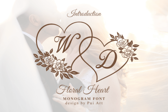 Elegant Floral Heart Monogram for Creative Projects