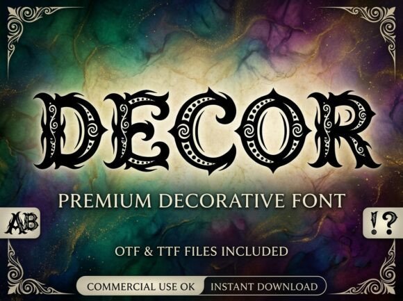 Embrace Gothic Elegance with Decor: A Premium Decorative Display Font