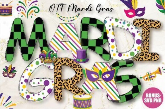 Mardi Gras Alphabets Pack: Create Bold and Festive Carnival Designs