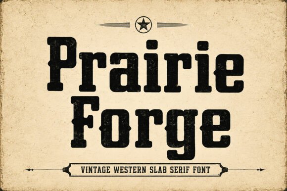 Prairie Forge: A Bold and Rugged Vintage Western Slab Serif Font
