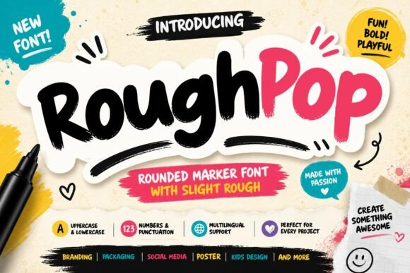 Rough Pop Marker: A Bold and Playful Font for Creative Projects