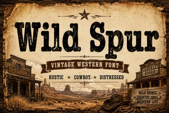 Wild Spur: A Bold and Rugged Vintage Western Font