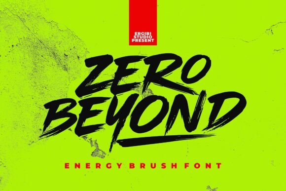 Zero Beyond: Unleashing Raw Creativity with a Bold Brush Font